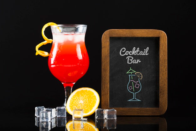 Free Front View Of Cocktail Mock-Up Concept Psd