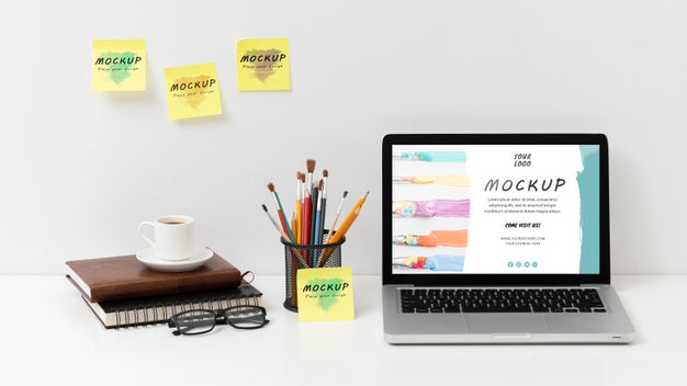 Free Front View Of Desk Concept Mock-Up Psd