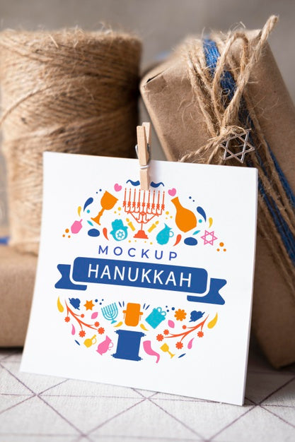 Free Front View Of Hanukkah Concept Mock-Up Psd