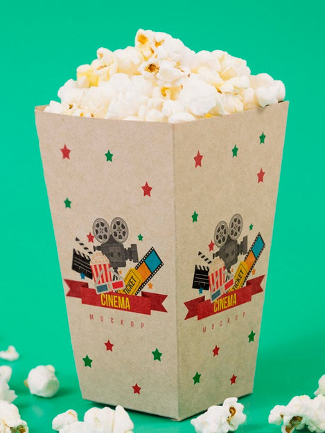 Free Front View Of Popcorn Cup Psd