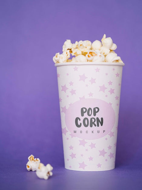 Free Front View Of Popcorn For Cinema In Cup Psd