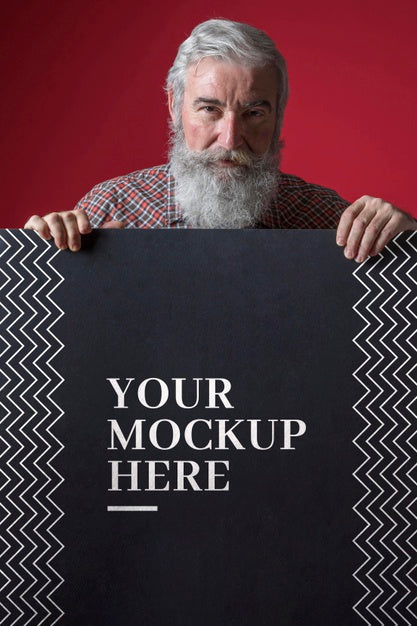 Free Front View Of Senior Man Mock-Up Psd