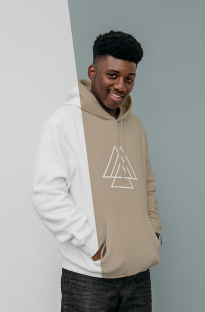 Free Front View Of Smiley Man In Hoodie Psd