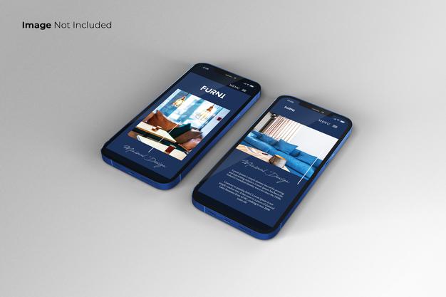 Free Full Screen Blue Smartphone Mockup Design Psd