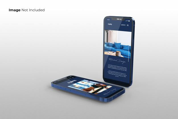 Free Full Screen Blue Smartphone Mockup Design Psd