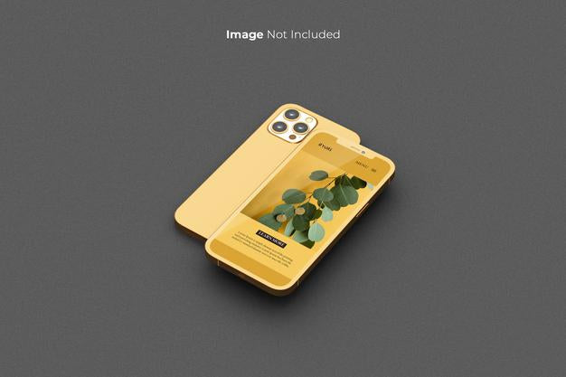 Free Full Screen Gold Smartphone Mockup Design Psd