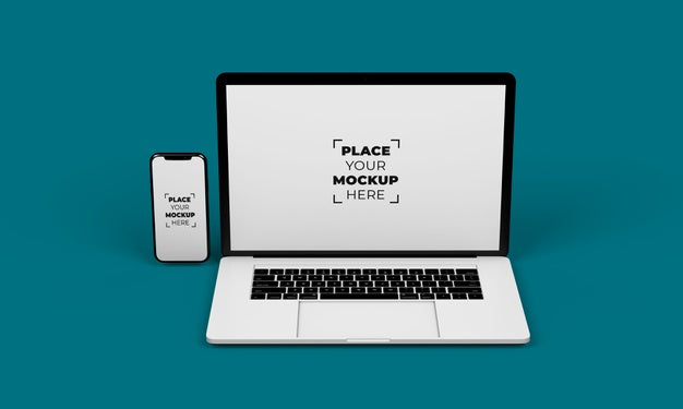 Free Full Screen Smartphone And Laptop Mockup Design Psd