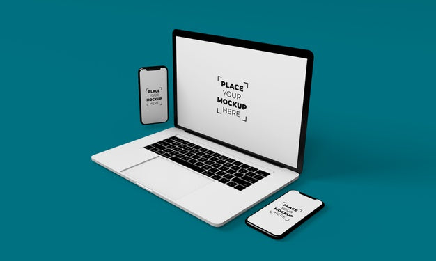 Free Full Screen Smartphone And Laptop Mockup Design Psd