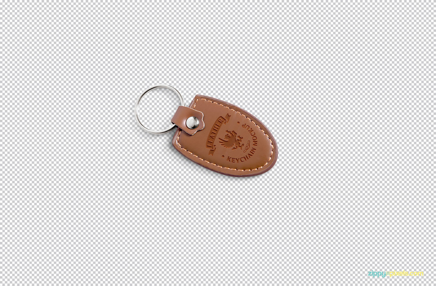 Free Leather Keychain Mockup with Changeable Marble Base