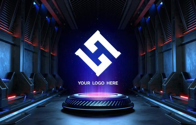 Free Futuristic Pedestal For Logo Mockup Psd