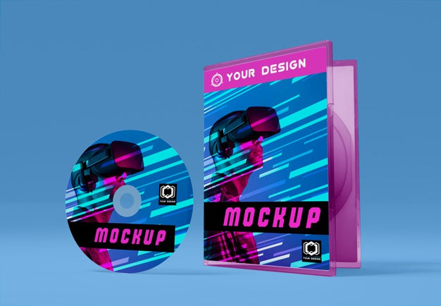 Free Gaming Abstract Packaging And Cd Mockup Psd