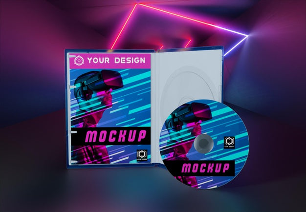 Free Gaming Abstract Packaging And Cd Mockup Psd