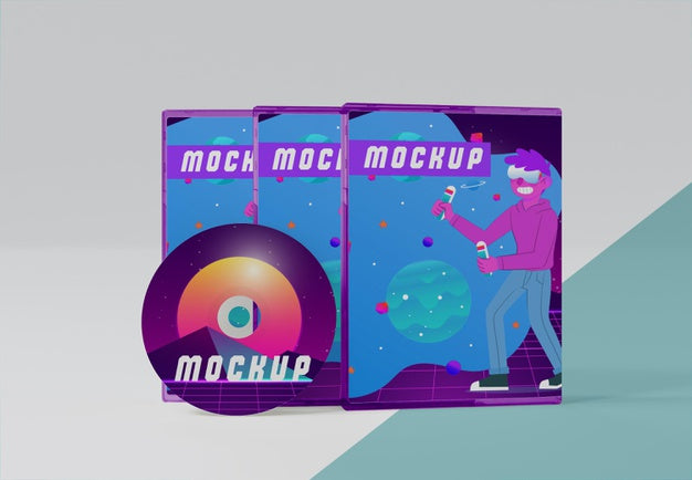 Free Gaming Abstract Packaging And Cd Mockup Psd