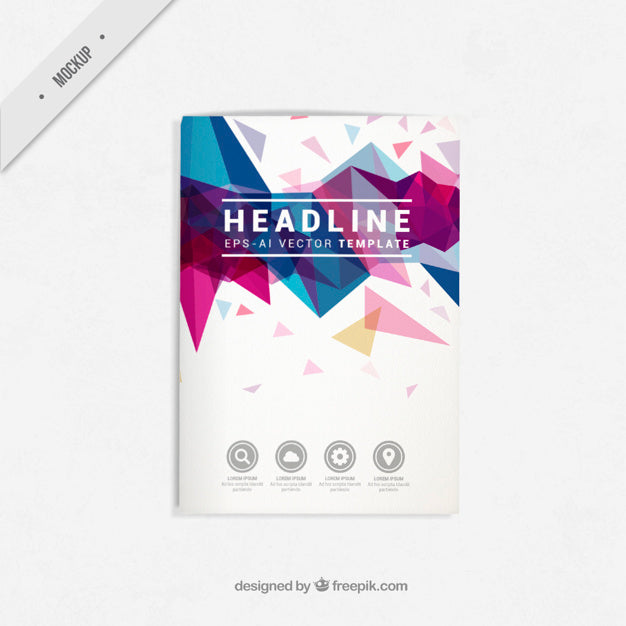 Free Geometric Flyer Mockup In Modern Style Psd