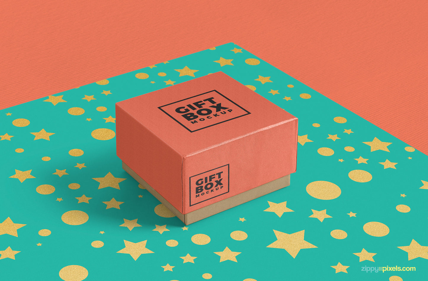 Free Gorgeous Gift Box Mockup PSD