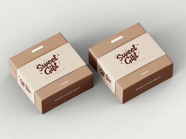 Free Gift Box Mockup Template Psd