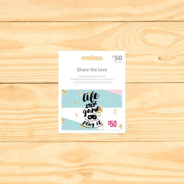 Free Gift Card Mock Up Design Psd