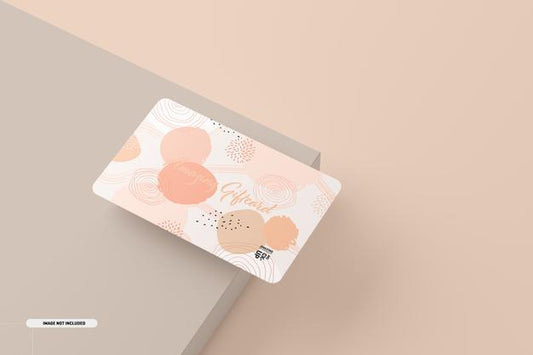 Free Gift Card Mockup On Table Psd