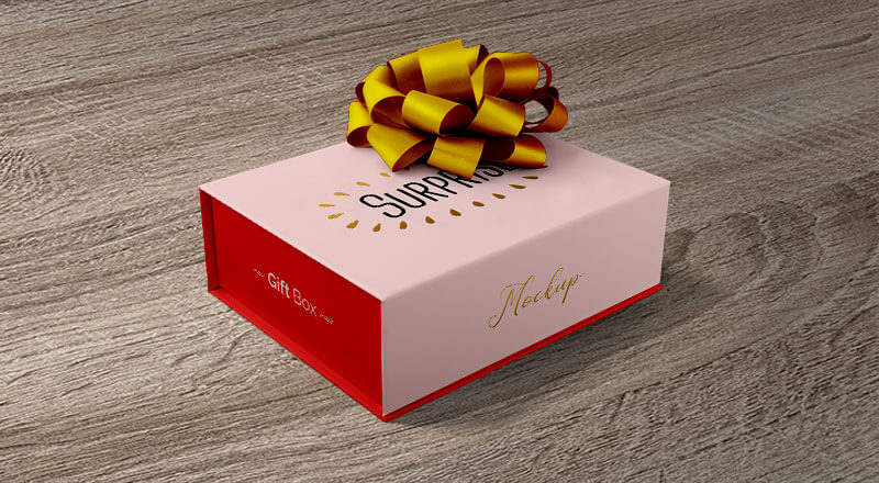 Free Gift Packaging Box Mockup Psd