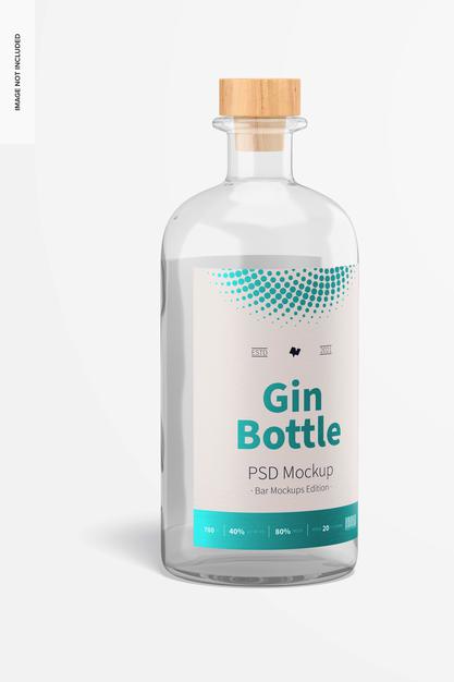 Free Gin Bottle Mockup Psd