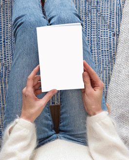 Free Girl Seeing Book Title Mockup