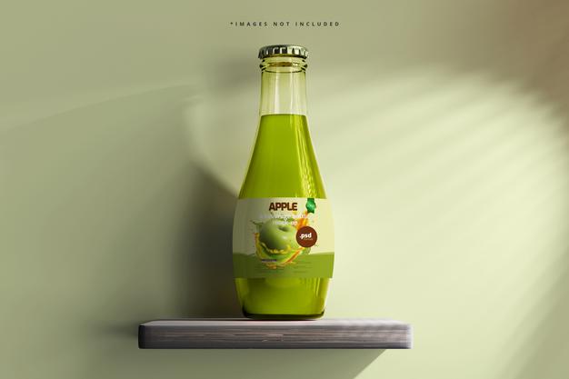 Free Glass Beverage Bottle Mockup Psd