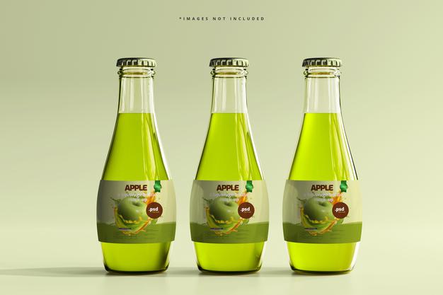 Free Glass Beverage Bottles Mockup Psd