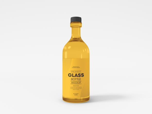 Free Glass Bottle Mockup Psd