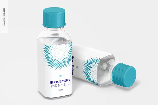 Free Glass Bottle Mockups Psd