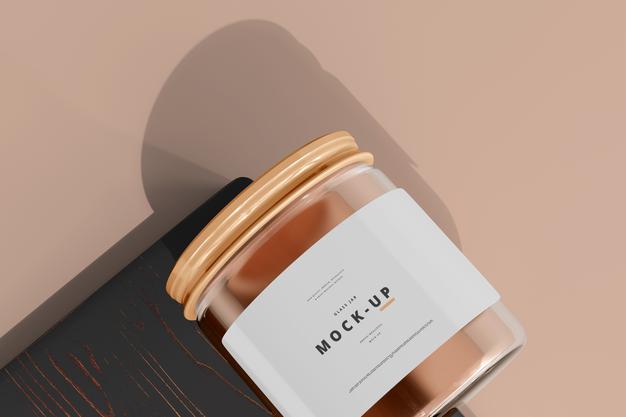 Free Glass Cosmetic Jar Mockup Psd