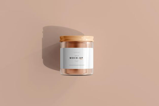 Free Glass Cosmetic Jar Mockup Psd