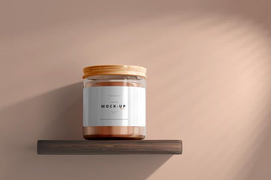 Free Glass Cosmetic Jar Mockup Psd