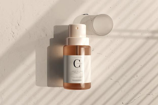 Free Glass Cosmetic Spray Bottle Mockup Psd