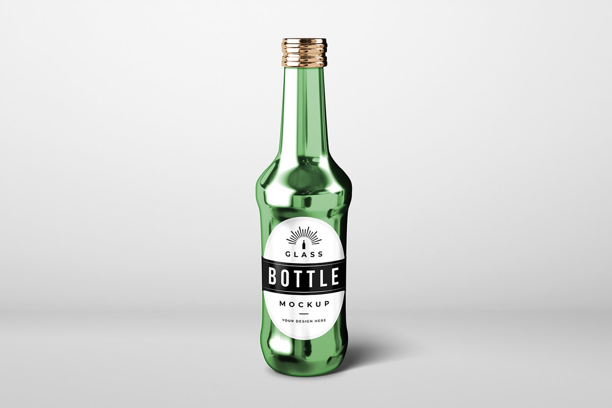 Free Glass Drinks Bottle Mockup