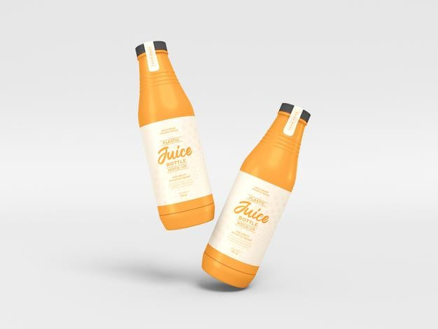 Free Glass Juice Bottle Mockup Psd