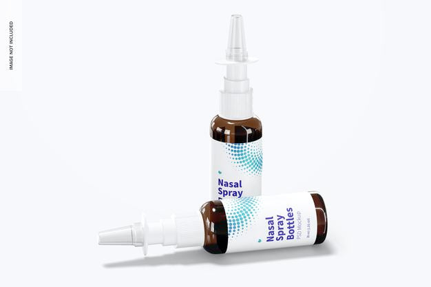 Free Glass Nasal Spray Bottles Mockup Psd