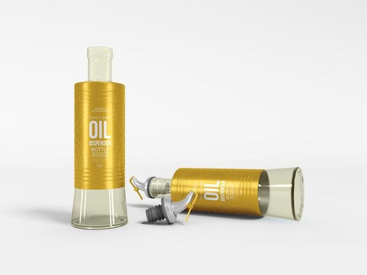 Free Glass Oil Dispenser Packaging Mockup Psd