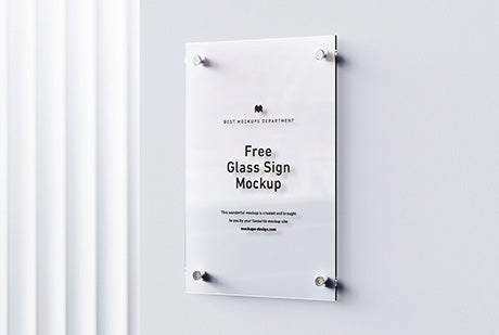 Free Glass Sign Mockup