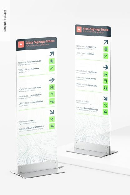 Free Glass Signage Totem Mockup Psd