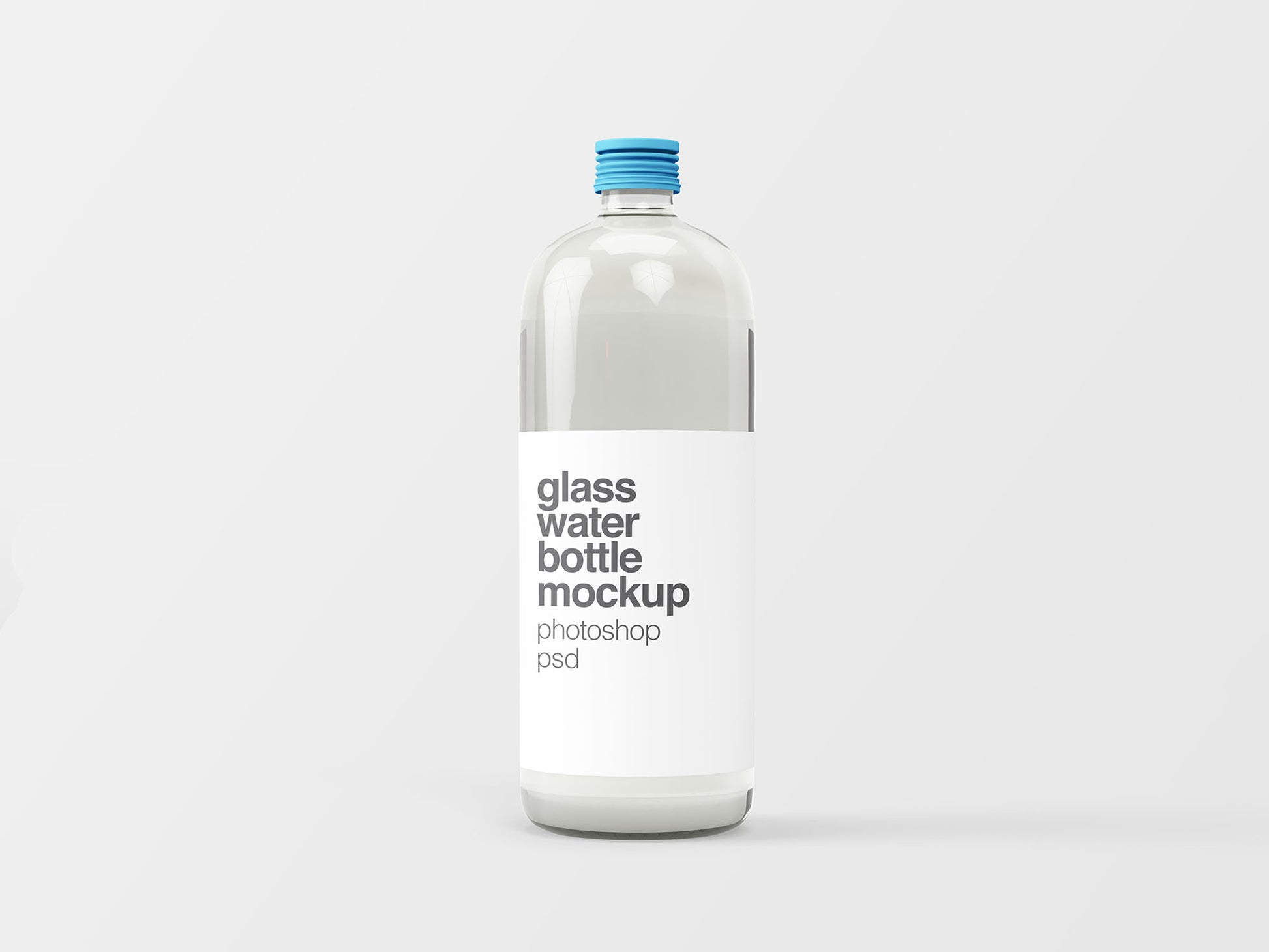 Free Glass Water Bottle Mockup