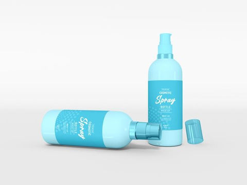 Free Glossy Cosmetic Spray Bottle Packaging Mockup Psd