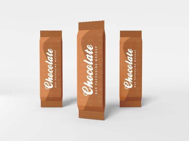 Free Glossy Foil Chocolate Bar Packaging Mockup Psd