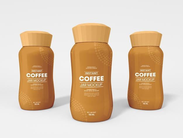 Free Glossy Instant Coffee Jar Packaging Mockup Psd