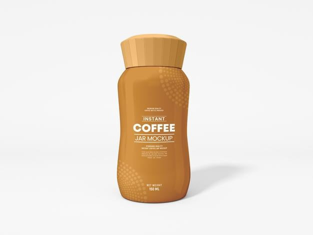 Free Glossy Instant Coffee Jar Packaging Mockup Psd