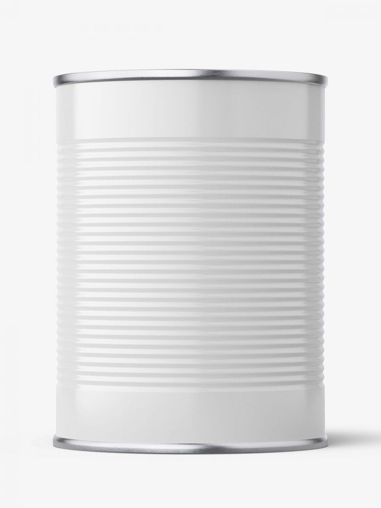 Free Glossy Tin Can Mockup / 580 Ml