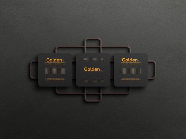 Free Gold Foil Luxury Business Card Mockup Psd