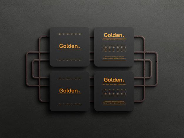 Free Gold Foil Luxury Business Card Mockup Psd