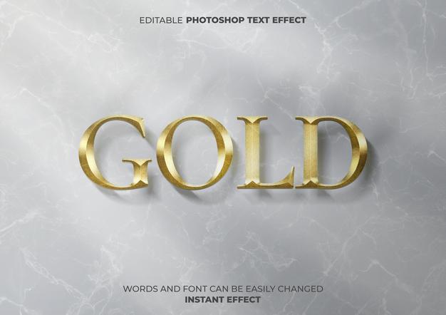 Free Gold Text Effect Psd