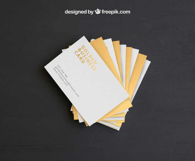 Free Golden Business Card Mock Up Template Psd