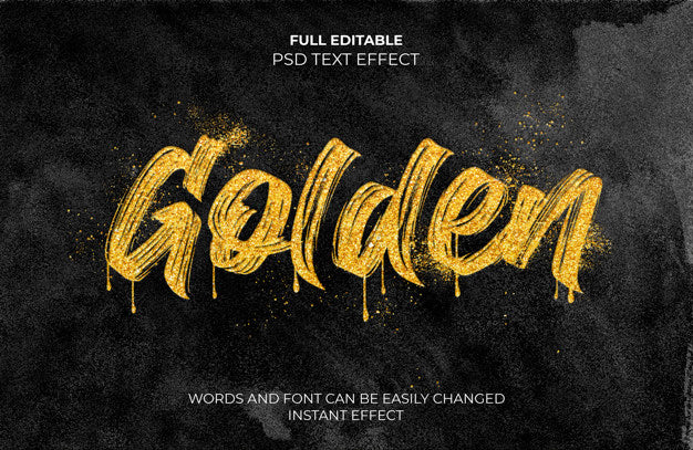 Free Golden Text Effect Psd